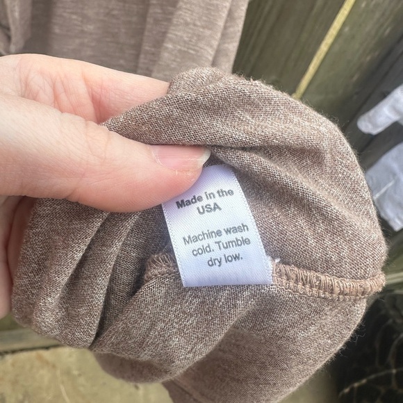 Michael Stars Oversized Cowl Neck Loose Fit Slub Knit Brown Thin Sweater Top - Picture 8 of 10